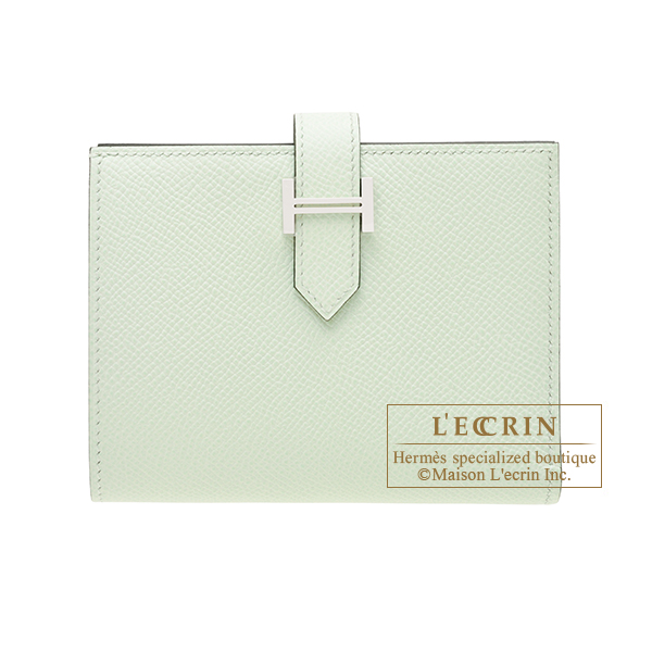 Hermes　Bearn compact wallet　Vert fizz　Epsom leather　Silver hardware