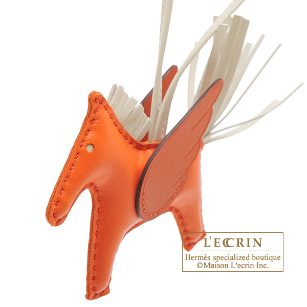 Hermes Orange Poppy/Craie/Terre Battue Grigri Horse Rodeo Bag Charm –  Madison Avenue Couture