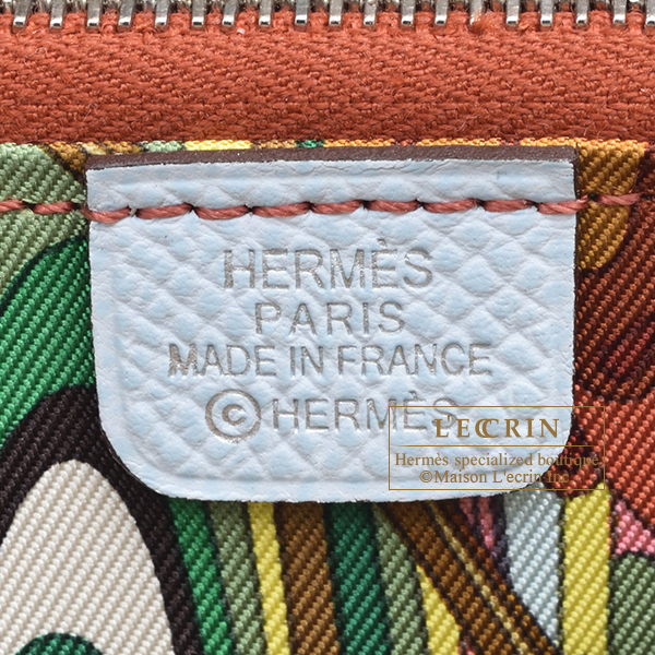 Hermes　Azap　Silk In Compact　Blue brume/　Blue brume　Epsom leather/　Silk　Silver hardware