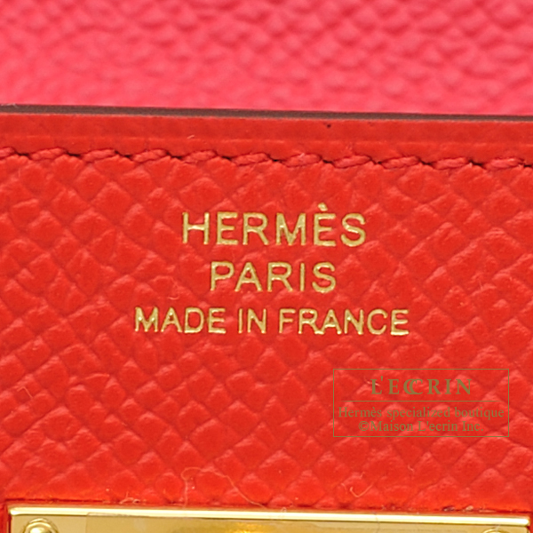 Hermes Kelly Long To Go Verso Framboise/Rouge H Epsom leather