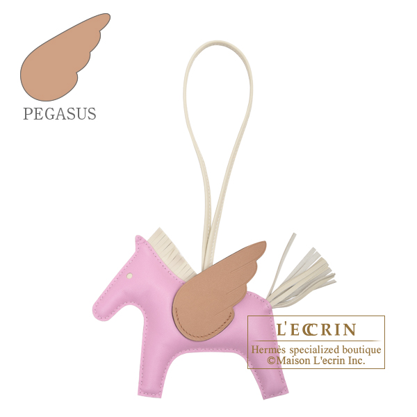 HERMES Pegase PM Charm Pegasus Rodeo Mauve/ Craie/ Sesame BNIB