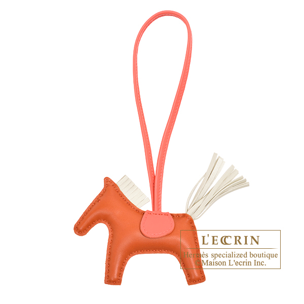 Hermes　Rodeo charm PM　Cornaline/　Craie　Agneau