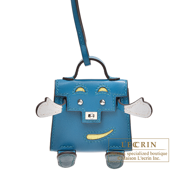 Hermes　Kelly Dole Charm　Blue izmir/Jaune bourgeon/Blue brume/Vert bosphore　Tadelakt leather/Chevre myzore goatskin　Silver hardware