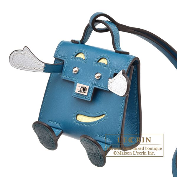 Hermès Kelly Quelle Idole Bag Charm In Bleu Izmir, Jaune Bourgeon, Bleu  Brume, And Vert Bosphore Tadelakt And Chèvre Mysore in Blue