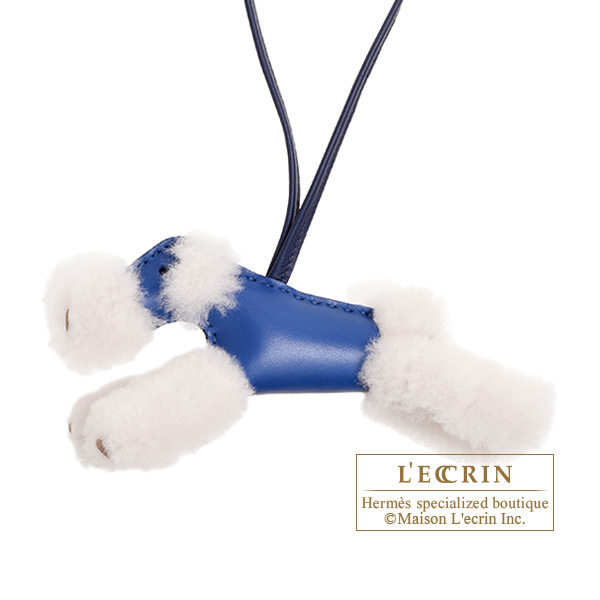 Hermes　Budy charm　Blue france　Agneau/Merinos Wool