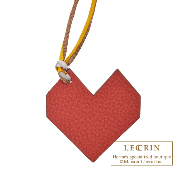 Hermes　Petit H　Heart Charm　Red/Green　Leather