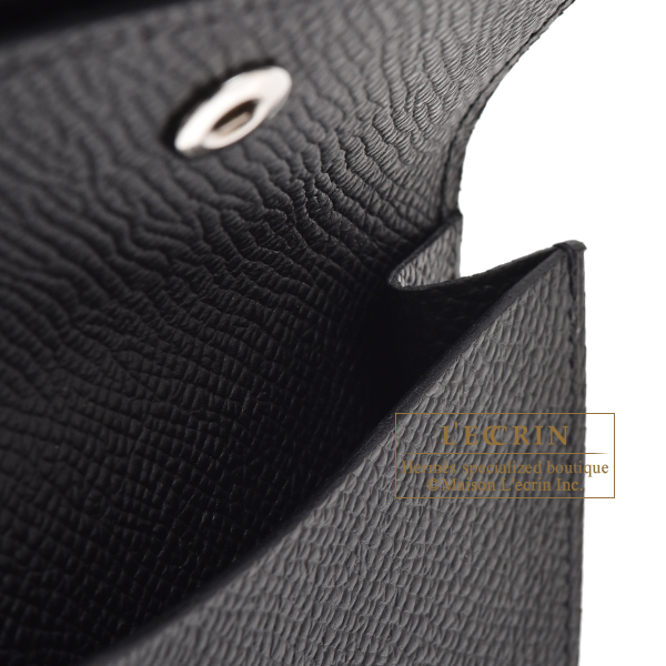 Replica Hermes Calvi Card Holder In Black Epsom Leather