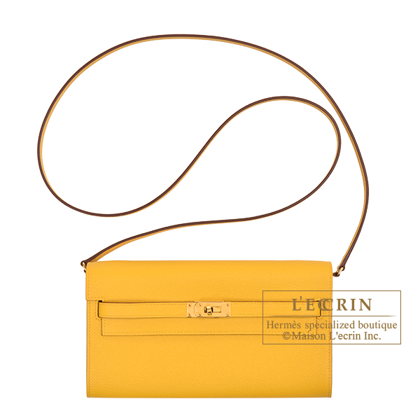 Hermes　Kelly Long To Go　Jaune ambre　Epsom leather　Gold hardware