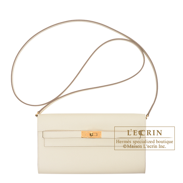 Hermes　Kelly Long To Go　Craie　Epsom leather　Gold hardware