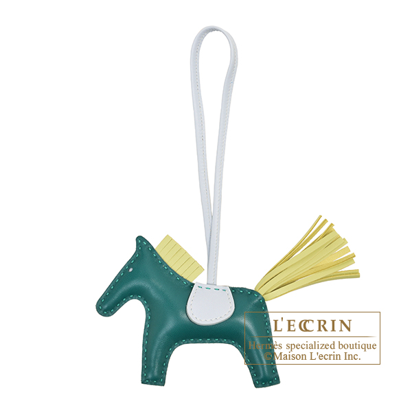 Hermes　Rodeo charm PM　Malachite/Jaune bourgeon/Blue brume　Agneau