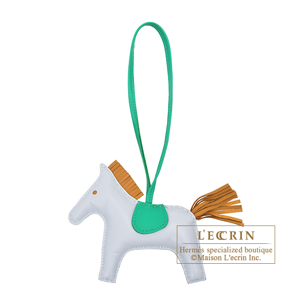Hermes　Rodeo charm MM　Blue brume/　Sesame　Agneau