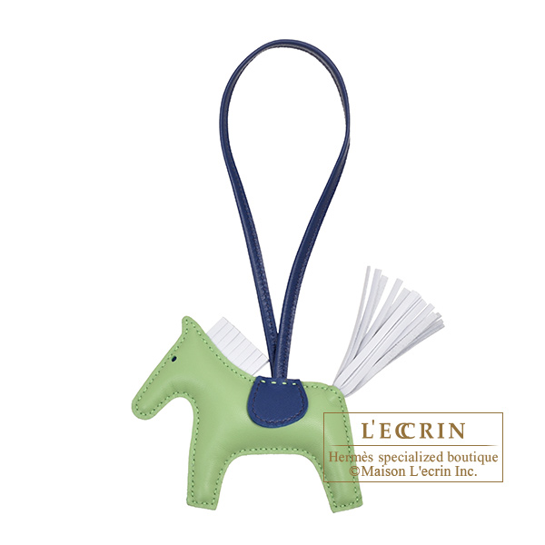 Hermes　Rodeo charm PM　Vert criquet/　Blue brume　Agneau