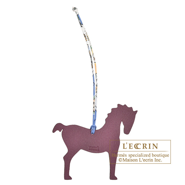 Hermes Petit H Horse Charm Light brown/ Purple Leather