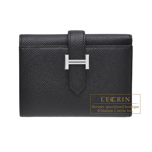 Hermes　Bearn Conbine　Black　Epsom leather　Silver hardware