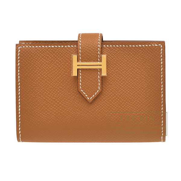 Hermes　Bearn card case　Gold　Epsom leather　Gold hardware