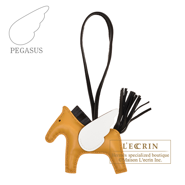 HERMES PEGASE PEGASUS Rodeo Bag Charm Sesame, green, mauve M/M *NEW IN BOX*