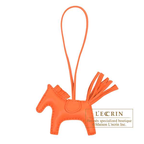 Hermes　Rodeo charm PM　Orange poppy　Agneau