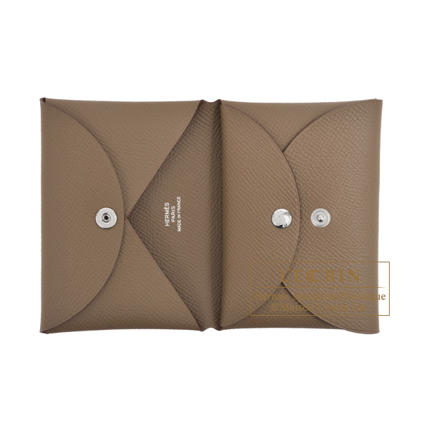 Hermes Calvi Duo Compact Card Holder Limoncello Chevre Mysore