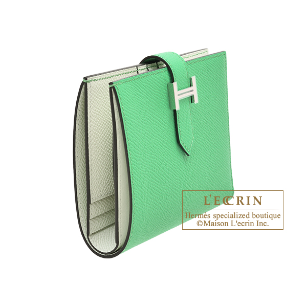 NEW! HERMES Calvi Duo card holder In Vert Fizz/Vert Yucca Accessories