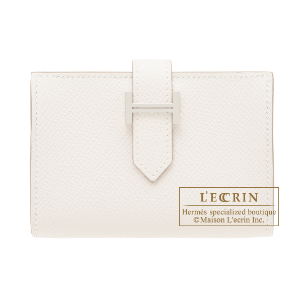 Hermes　Bearn card case　Gris pale　Epsom leather　Silver hardware