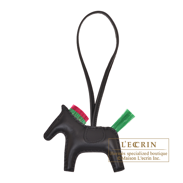 Hermes　Rodeo charm Crin Punk PM　Black/Menthe/Magnolia　Agneau/Horsehair