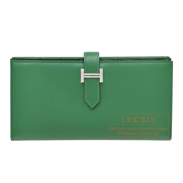 Hermes　Bearn Soufflet　Cactus　Madame leather　Silver hardware