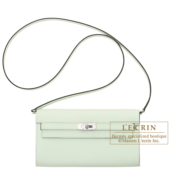 Hermes　Kelly Long To Go　Vert fizz　Epsom leather　Silver hardware