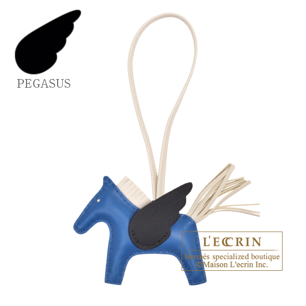 Hermes　Rodeo charm Pegasus PM　Blue france/Craie/Black　Agneau/Swift leather