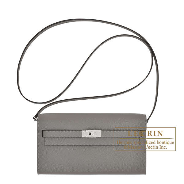 Hermes　Kelly Long To Go　Gris meyer　Epsom leather　Silver hardware