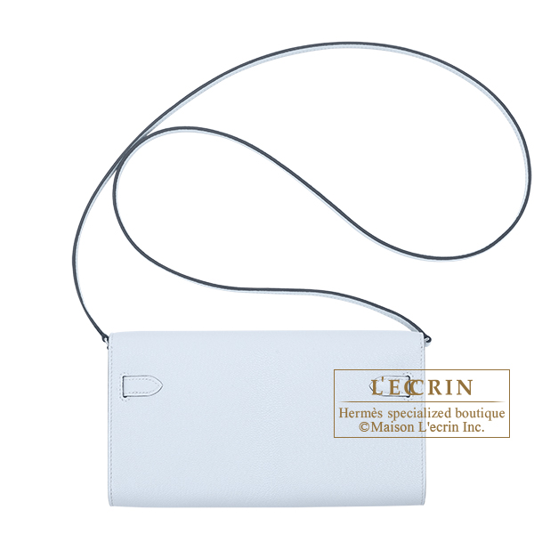 Hermes Kelly bag mini Sellier Blue brume Chevre myzore goatskin