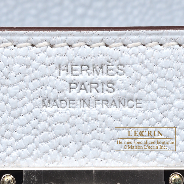 Hermes Kelly bag mini Sellier Blue brume Chevre myzore goatskin