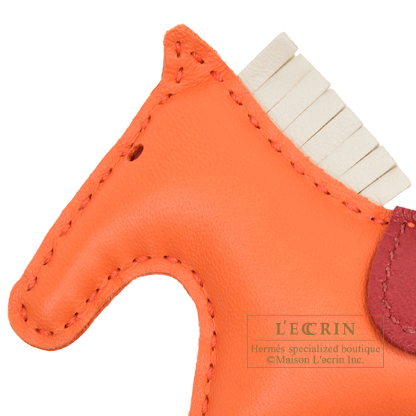 Hermes Orange Poppy Rose Azalea Rodeo Horse Charm MM for Birkin