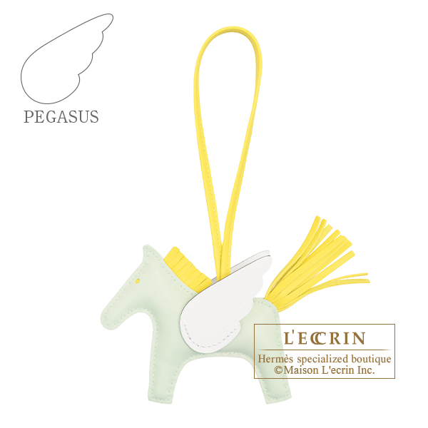 Hermes　Rodeo charm Pegasus PM　Vert fizz/Lime/New white　Agneau/Swift leather