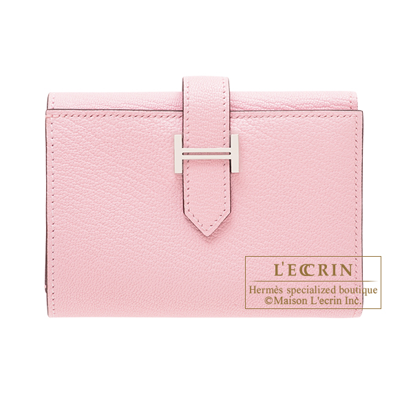 Hermes　Bearn Conbine　Rose sakura　Chevre myzore goatskin　Silver hardware