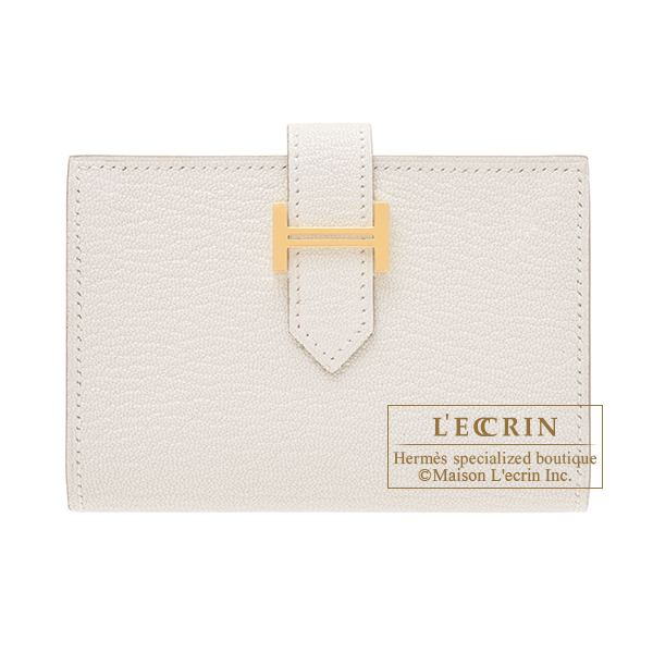 Shop HERMES Calvi 2021 SS Leather Card Holders by Grijze