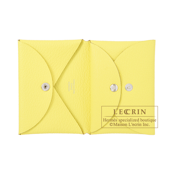 Hermes　Calvi Duo　Limoncello　Chevre myzore goatskin　Silver hardware