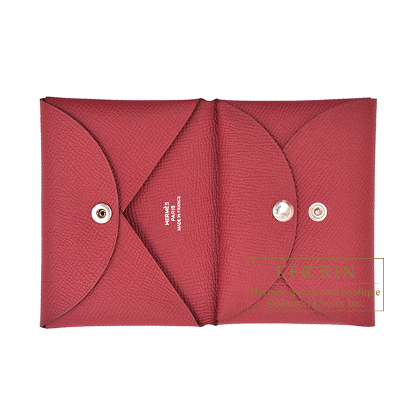 Hermes　Calvi Duo　Ruby　Epsom leather　Silver hardware