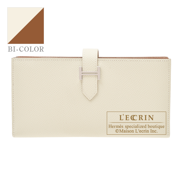 Hermes　Bearn Soufflet Verso　Craie/Gold　Epsom leather　Silver hardware