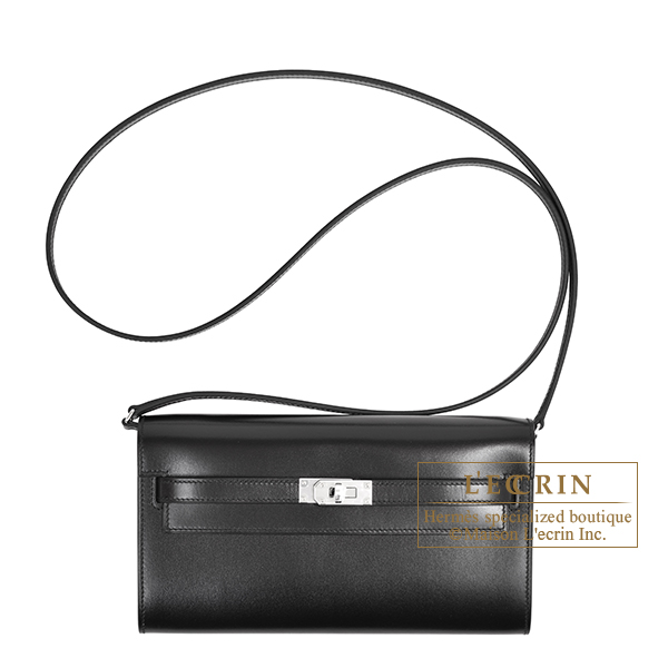 Hermes　Kelly Long To Go　Black　Box calf leather　Silver hardware