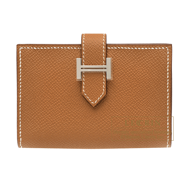 Hermes　Bearn card case　Gold　Epsom leather　Silver hardware