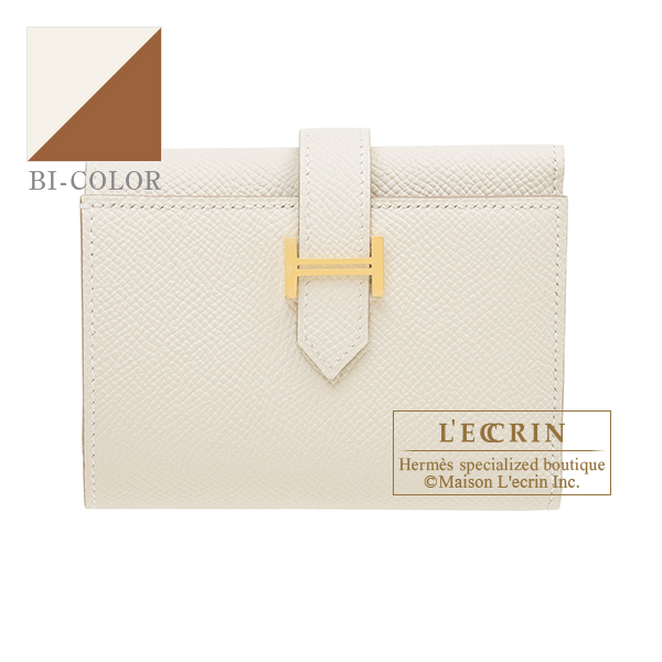 Hermes　Bearn Conbine Verso　Craie/Gold　Epsom leather　Gold hardware