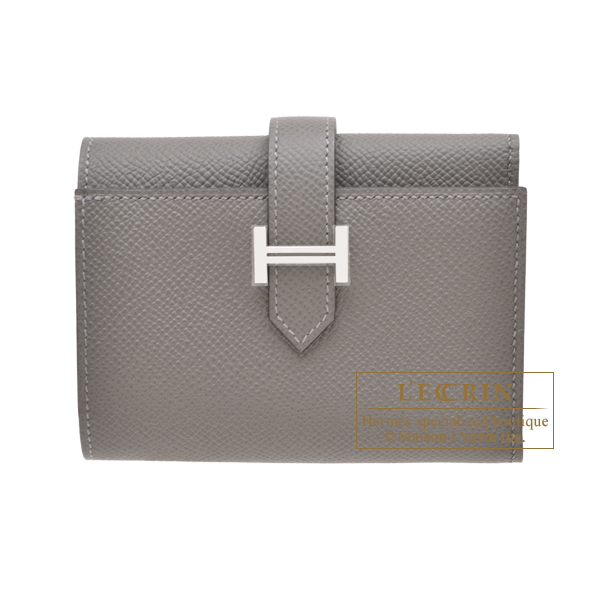 Hermes　Bearn Conbine　Gris meyer　Epsom leather　Silver hardware