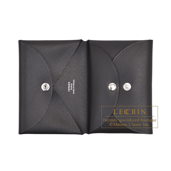 Hermes　Calvi Duo　Black　Madame　Silver hardware