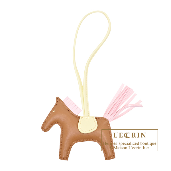 Hermes　Rodeo charm PM　Gold/Rose darling　Agneau