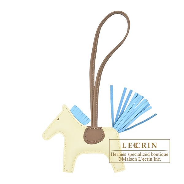 Hermes　Rodeo charm PM　Jaune milton/Celeste　Agneau