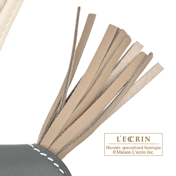 Hermes Rodeo charm Robeo Coeur PM Beige marfa/Craie/Vert mangrove Agneau/Swift leather