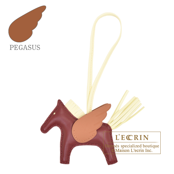 Hermes　Rodeo charm Pegasus PM　Rouge H/Jaune milton/Gold　Agneau/Swift leather