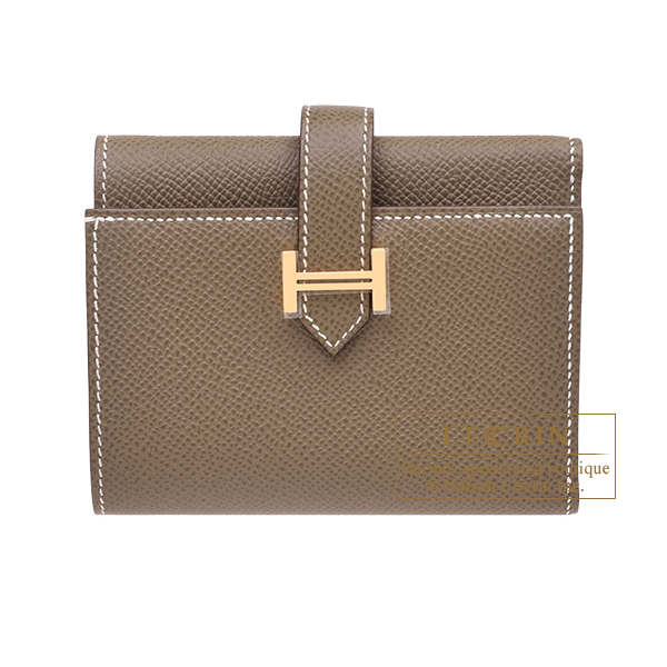 Hermes　Bearn Conbine　Etoupe grey　Epsom leather　Gold hardware