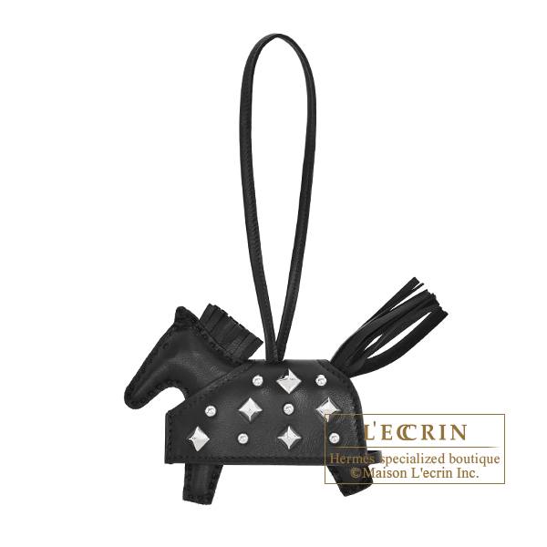 Hermes　Rodeo charm Robeo Rock PM　Black　Agneau/Swift leather　Silver hardware