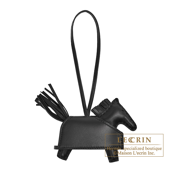 Hermes Rodeo charm Robeo Rock PM Black Agneau/Swift leather Silver hardware